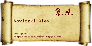 Noviczki Alex névjegykártya